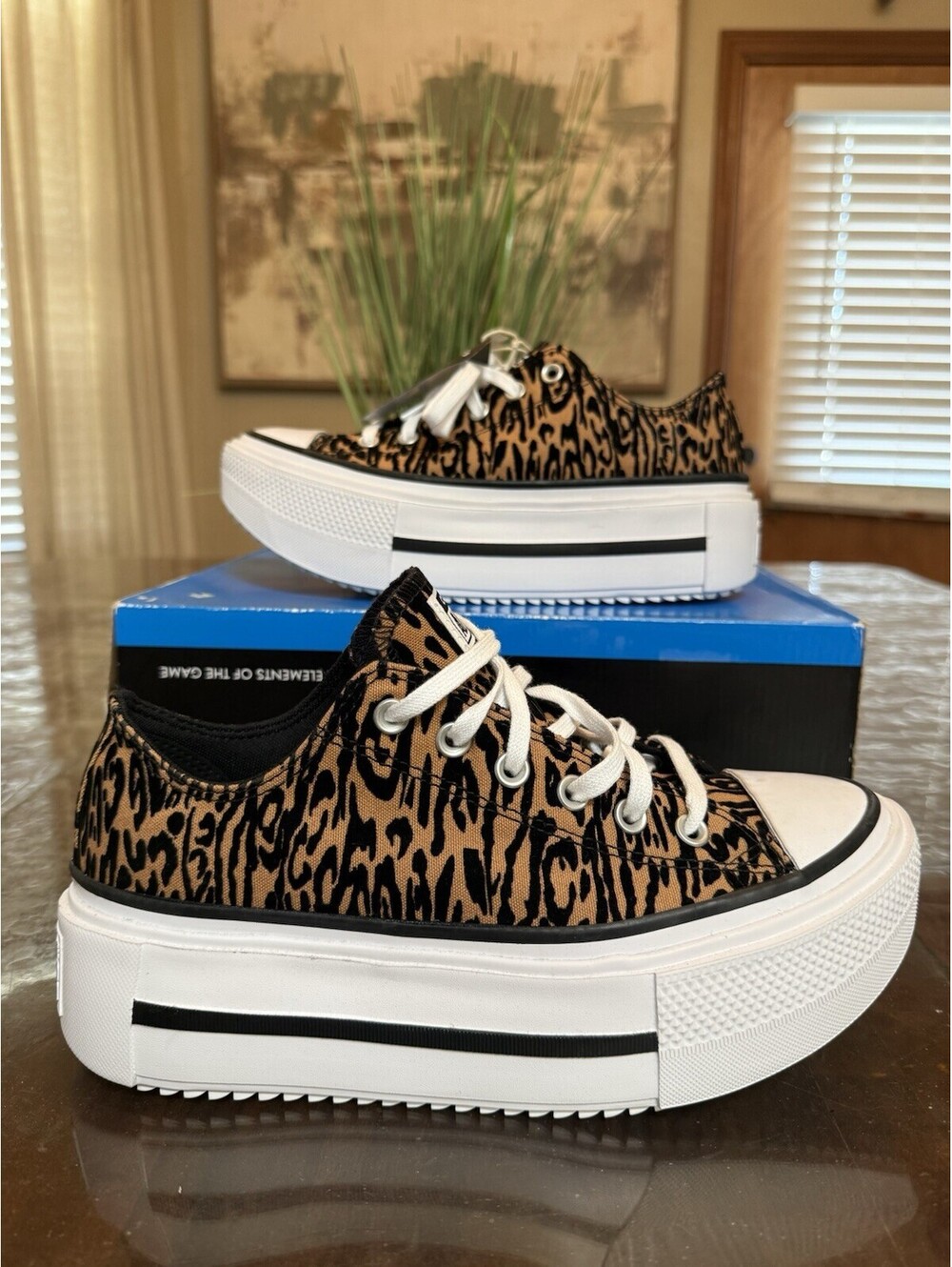 Converse Double Stack Platform Leopard Print Chuck Taylor Women's Sz 10 A16405C